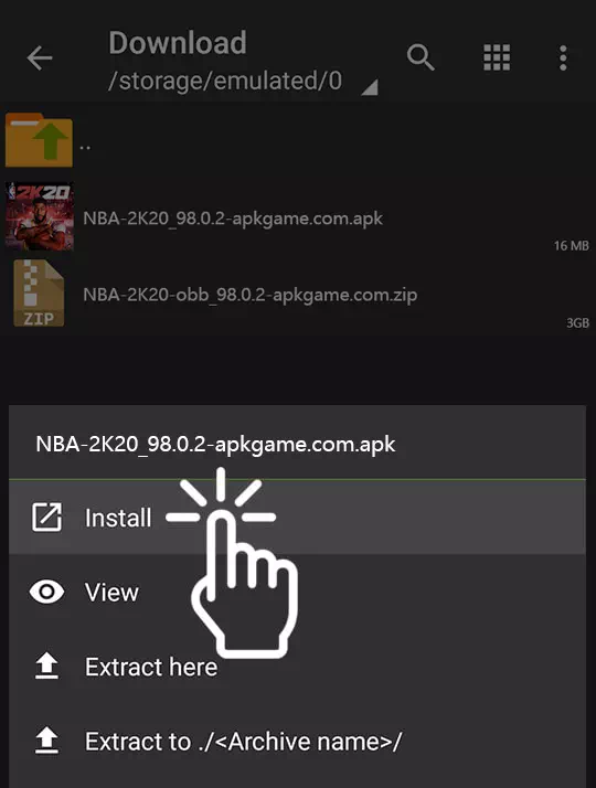 How to install game OBB using ZArchiver?