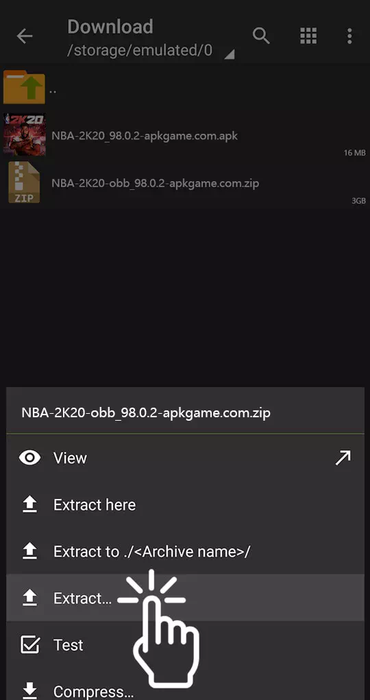 How to install game OBB using ZArchiver?